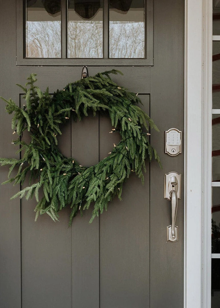 Afloral Real Touch Norfolk Pine Wreath - 24" Artificial Plants