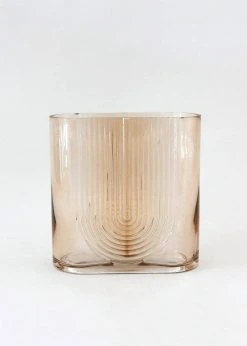 Afloral Sunset Ribbed Glass Vase - 7" Vases