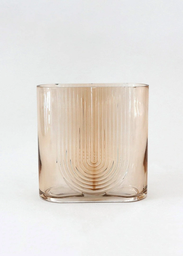 Afloral Sunset Ribbed Glass Vase - 7" Vases