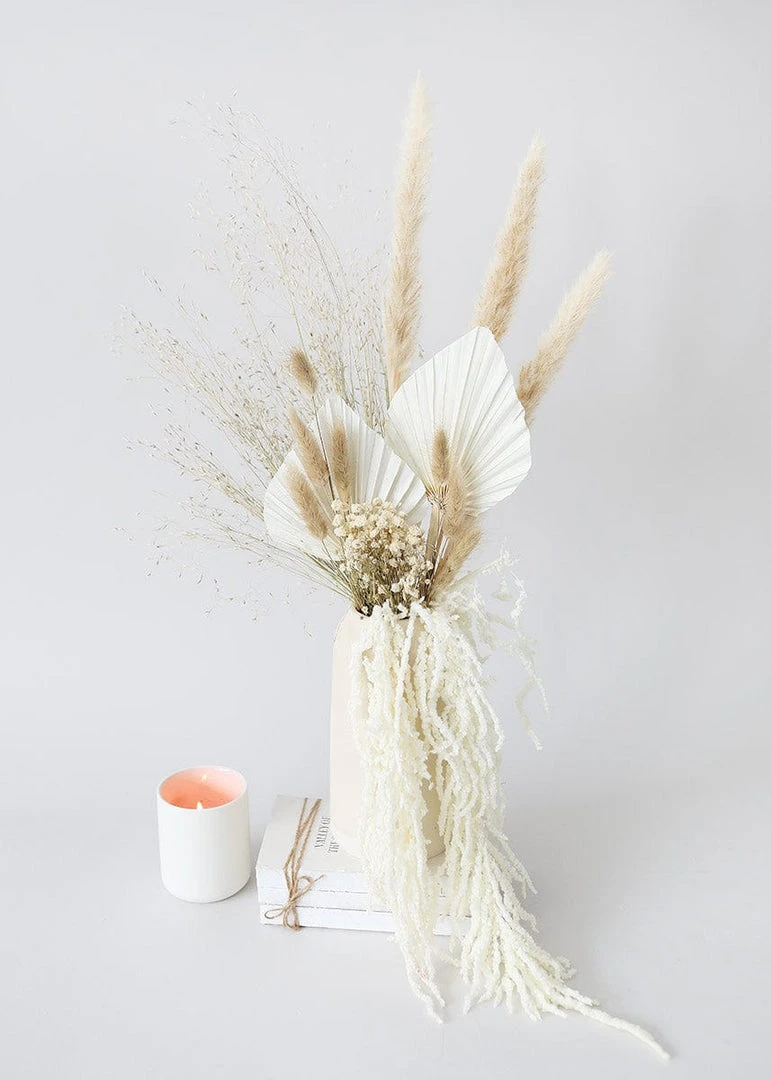 Afloral White Preserved Hanging Amaranthus - 32-40" Dried Flowers