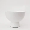 Afloral Large White Ceramic Compote - 6"