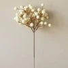Afloral Artificial Plants Fake Berries Pick In Cream Beige - 9"