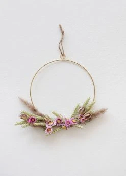 Afloral Dried Flowers Petite Pink Dried Floral Bundles DIY Hoop Kit