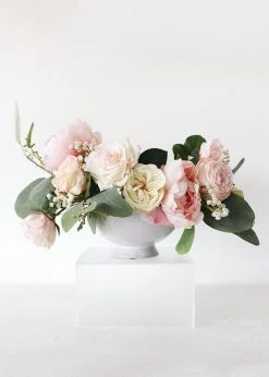 Afloral Glazed White Terra Cotta Compote Bowl - 3.75