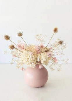 Afloral Dusty Pink Round Ceramic Vase - 8"