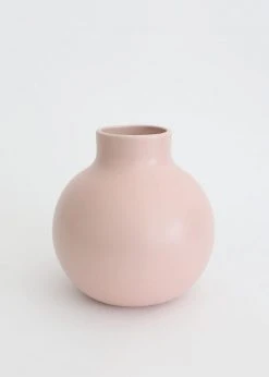 Afloral Dusty Pink Round Ceramic Vase - 8"