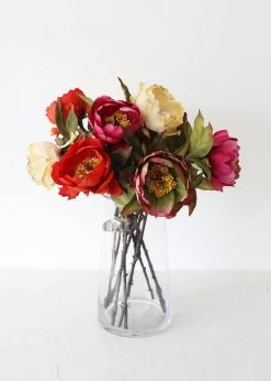 Afloral Artificial Flowers Fuchsia Artificial Peony Flower - 22