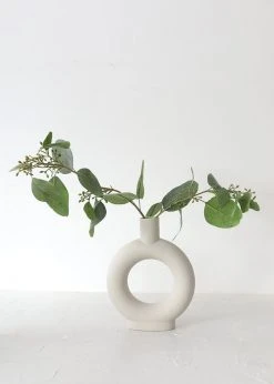 Afloral Handmade Stoneware Circle Vase - 9.25