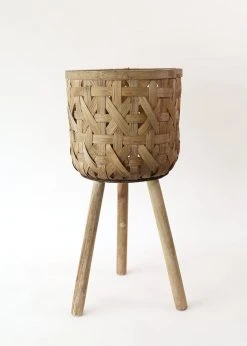 Afloral Woven Basket Plant Stand - 21.5"