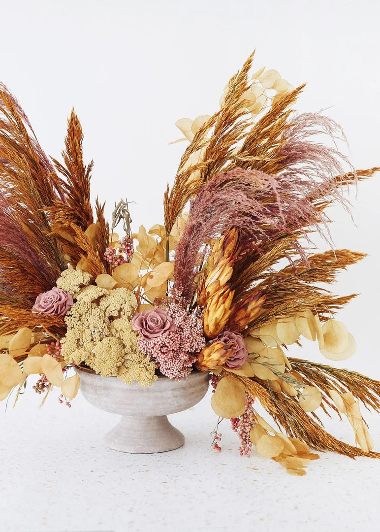 Afloral Dried Flowers Gold Dried Plume Reed Grass - 36-40"