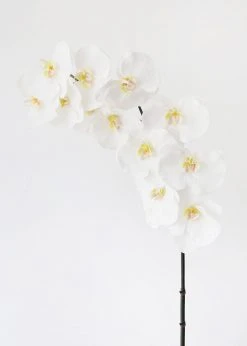 Afloral Artificial Flowers Large White Real Touch Fake Orchids - 44"