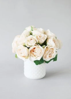 Afloral White Glass Hobnail Jar - 5" Vases