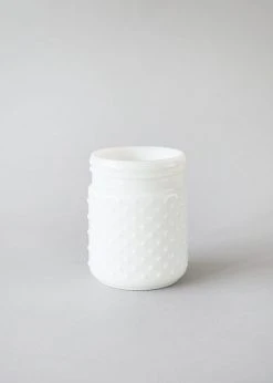Afloral White Glass Hobnail Jar - 5" Vases