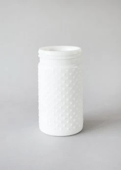 Afloral Vases Glass Hobnail Jar In White - 7.5