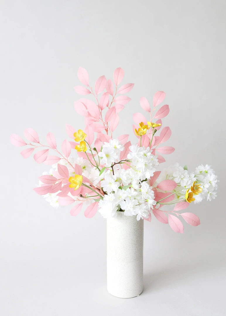 Afloral Artificial Plants Pink Artificial Ruscus Leaves - 26"