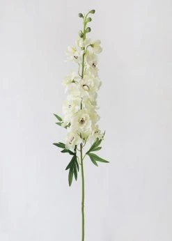 Afloral Artificial Flowers Delphinium Silk Flower In Cream - 36.5"