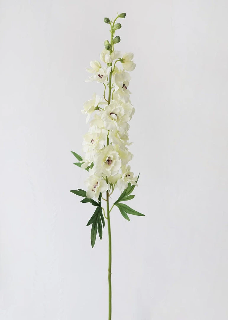 Afloral Artificial Flowers Delphinium Silk Flower In Cream - 36.5"