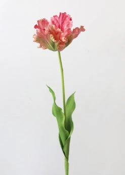 Afloral Artificial Parrot Tulip In Pink Green - 27.5