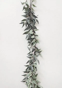 Afloral Artificial Plants Artificial Italian Ruscus Leaf Garland - 6'