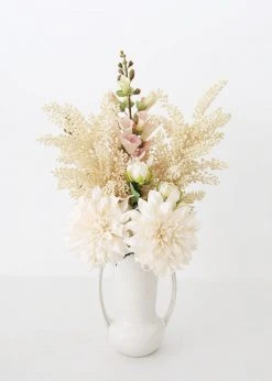 Afloral Farmhouse Ceramic Vase With Handles - 7.75