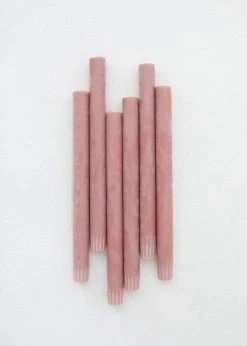 Afloral Tools & Accents Pack Of 6 Taper Candles In Desert Rose - 9.5"