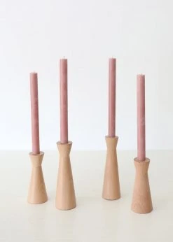 Afloral Tools & Accents Pack Of 6 Taper Candles In Desert Rose - 9.5