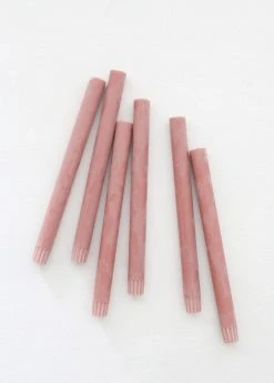 Afloral Tools & Accents Pack Of 6 Taper Candles In Desert Rose - 9.5"