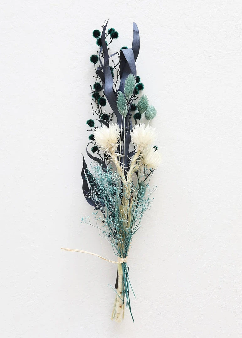 Afloral Dried Flowers Petite Dried Flower Bundle In Blue - 8-16"