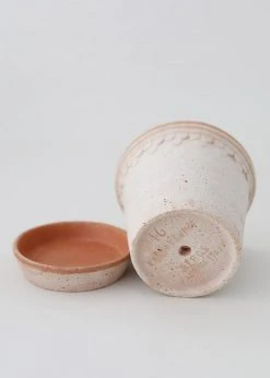 Afloral.com Bergs Pink Washed Clay Pot With Drainage - 6