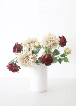 Afloral Burgundy Fake Flowers Rose - 21.5