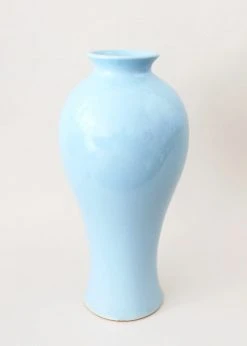 Afloral Ceramic Blue Tall Glossy Vase - 16" Vases