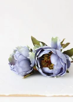 Afloral Silk Peony In Antique Blue - 22"