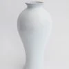 Afloral Ceramic Tall Glossy Vase In Blue-Washed White - 16" Vases
