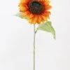 Afloral Fake Sunflower In Flame Orange - 25" Artificial Flowers
