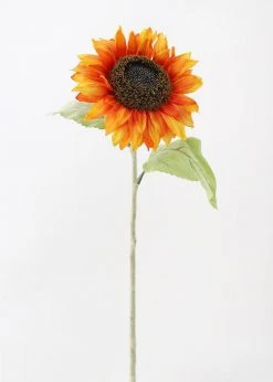 Afloral Fake Sunflower In Flame Orange - 25