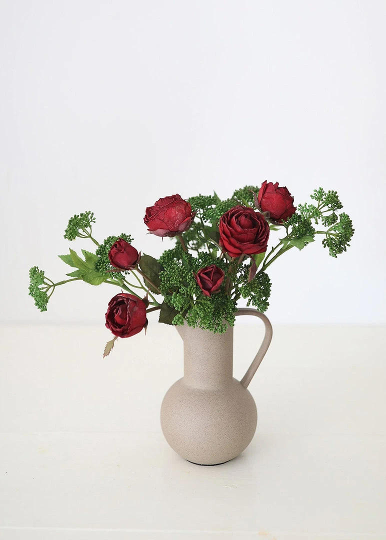 Afloral Burgundy Faux Dried Roses - 21"