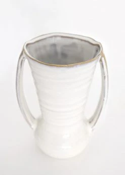 Afloral Farmhouse Ceramic Vase With Handles - 7.75