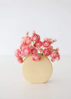 Afloral Matte Yellow Ceramic Circle Vase - 5.5"