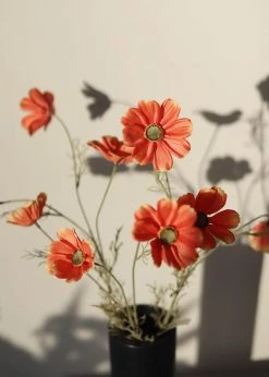 Afloral Coral Sunset Artificial Cosmos Wildflowers - 30" Artificial Flowers