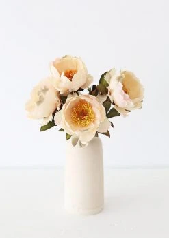 Afloral Cream Peach Artificial Peony Flower - 22"