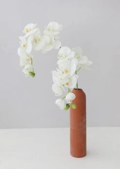 Afloral Artificial Flowers Cream Real Touch Phalaenopsis Orchids - 28"