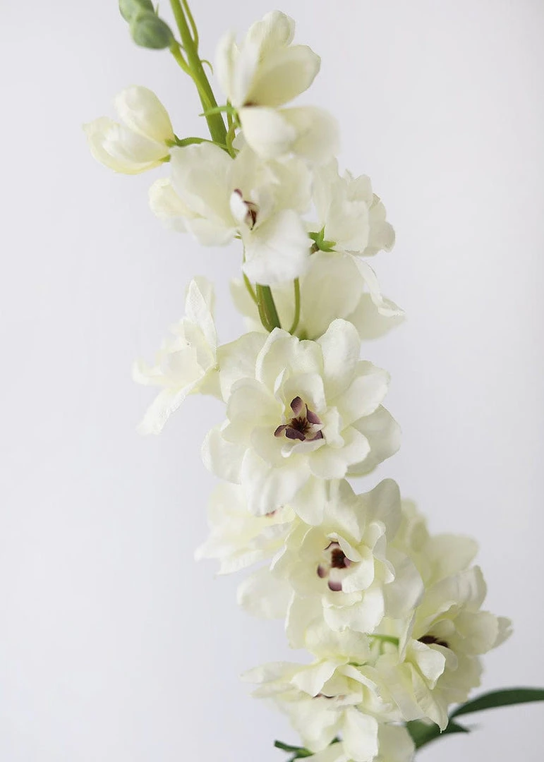 Afloral Artificial Flowers Delphinium Silk Flower In Cream - 36.5"