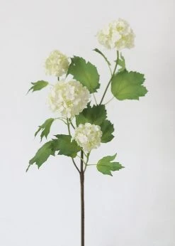 Afloral Artificial Flowers Cream White Artificial Snowball Flowers - 24"