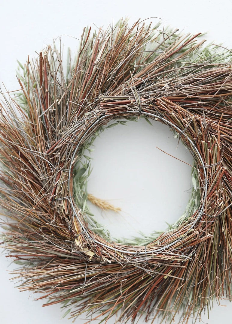 Afloral Natural Dried Wheat Grass Wreath - 18" Dried Flowers