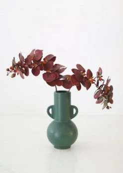 Afloral Dark Green Ceramic Floral Vase - 10.75