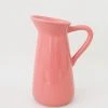 Vases Afloral Glossy Coral Glazed Pitcher - 9.5"
