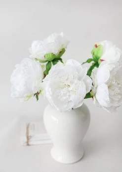 Afloral Natural Touch Peony In Cream White - 30