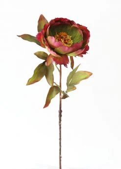 Afloral Fake Peony Flower In Purple Green - 22" Artificial Flowers