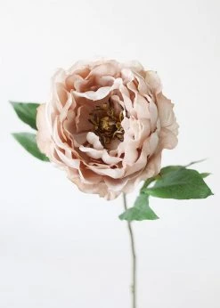 Afloral Silk Peony In Taupe Mauve - 18" Artificial Flowers