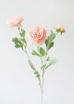 Afloral Artificial Flowers Ranunculus Fake Flowers In Pink - 19"